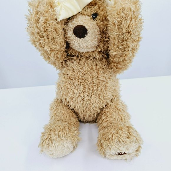 Gund Baby Peek A Boo Bear Plush Stuffed Animal Brown Tan Cream Animated Speaking - Picture 4 of 12